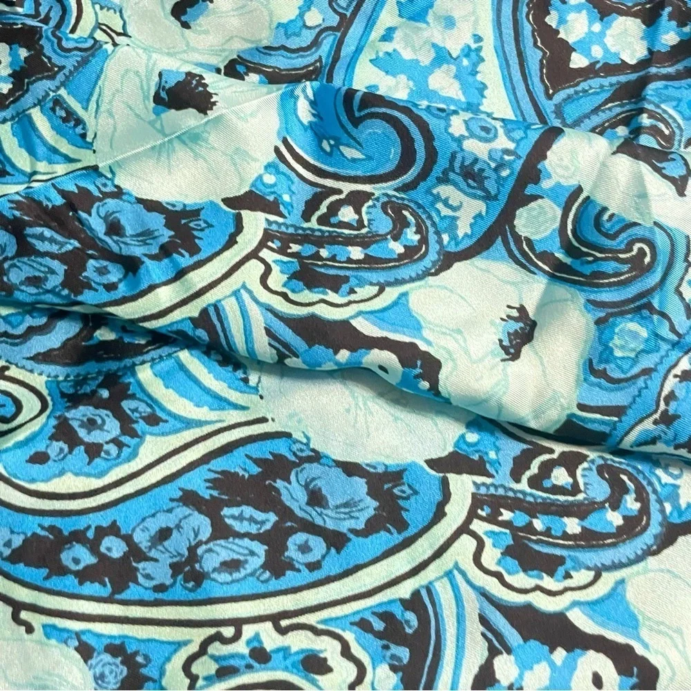 Talbots abstract paisley silk square scarf